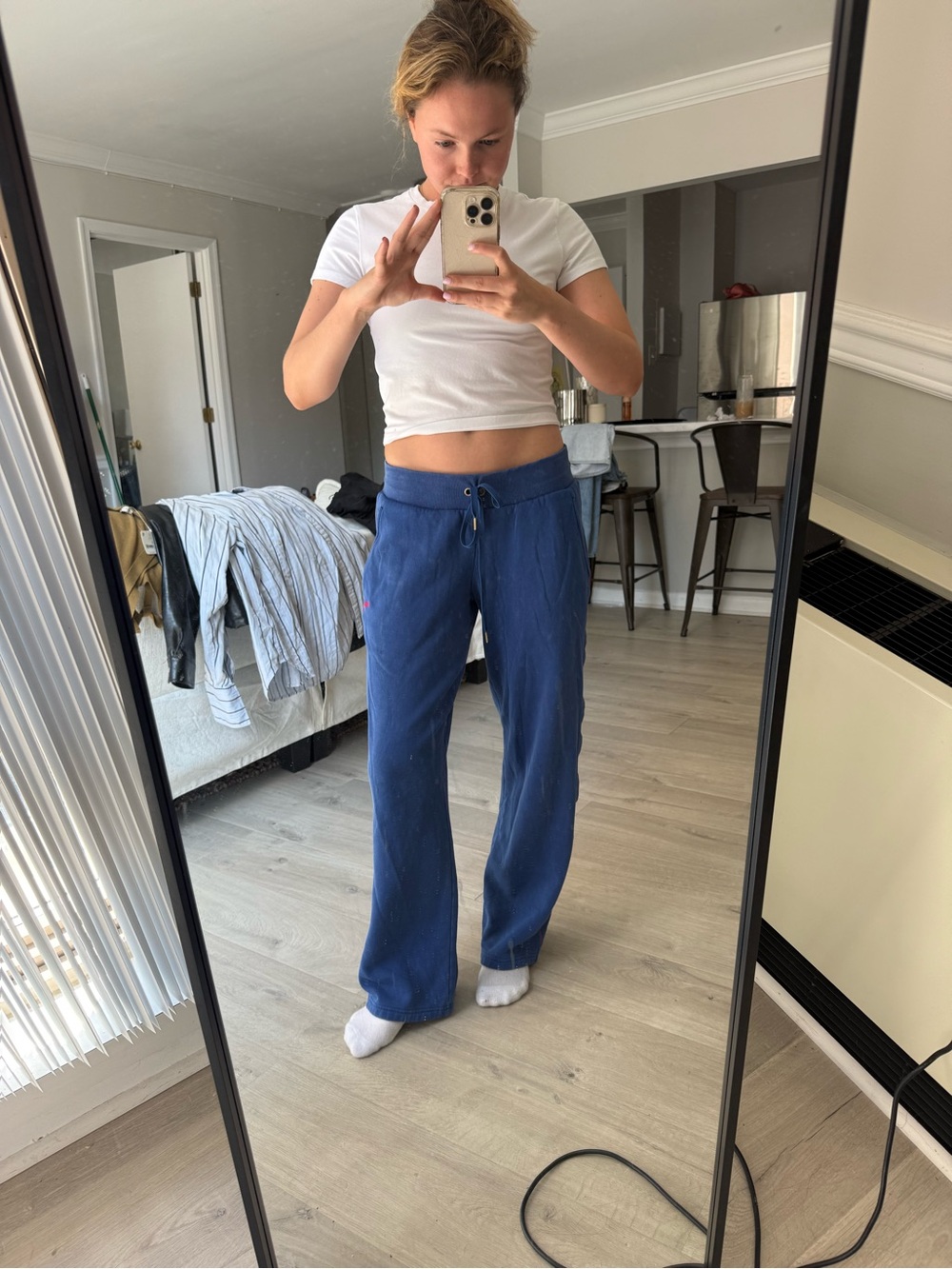 Vintage Puma Blue and Red Low Rise Sweatpants